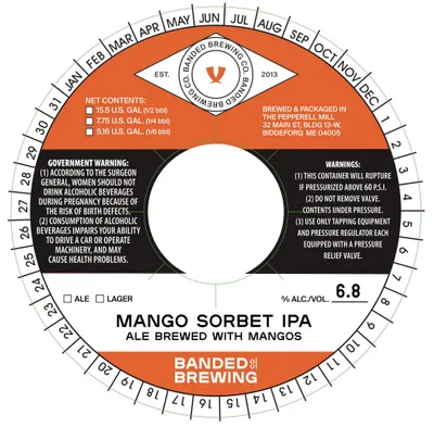 Mango Sorbet IPA label