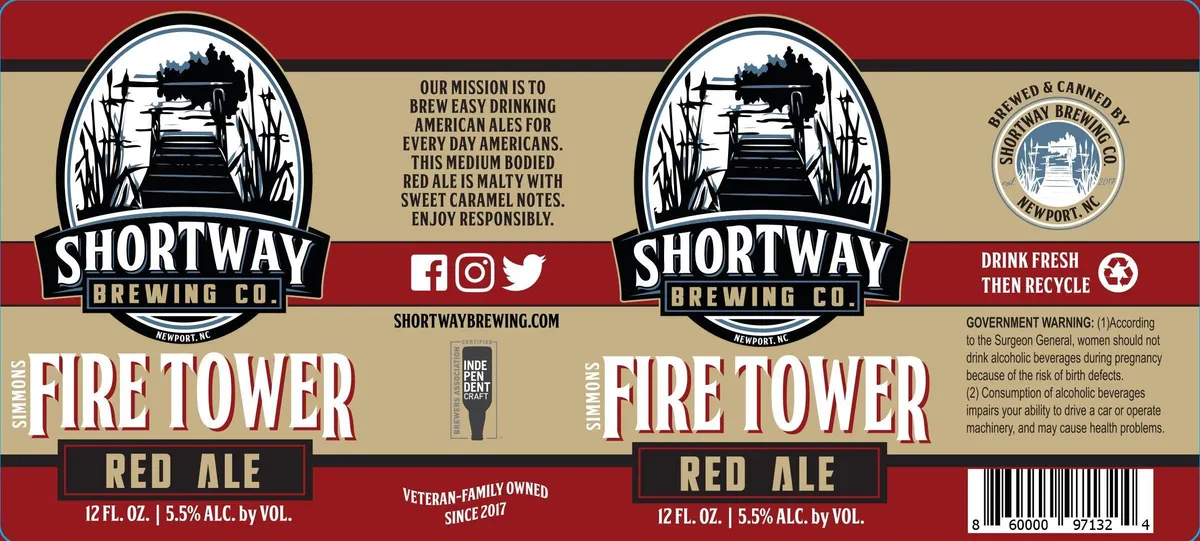 Simmons Fire Tower label art — SHORTWAY BREWING CO.