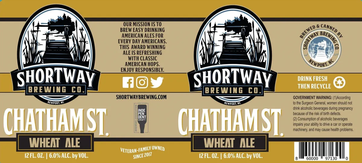 Chatham St. label art — SHORTWAY BREWING CO.