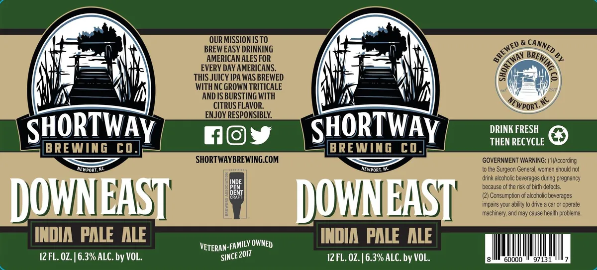 Down East label art — SHORTWAY BREWING CO.