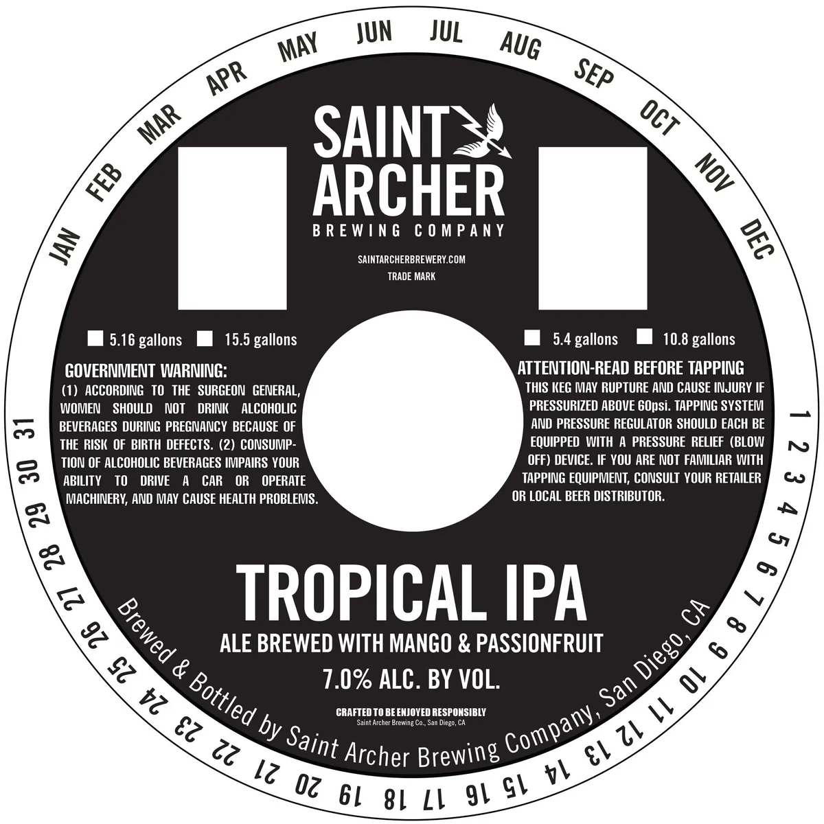 Tropical IPA label art — SAINT ARCHER
