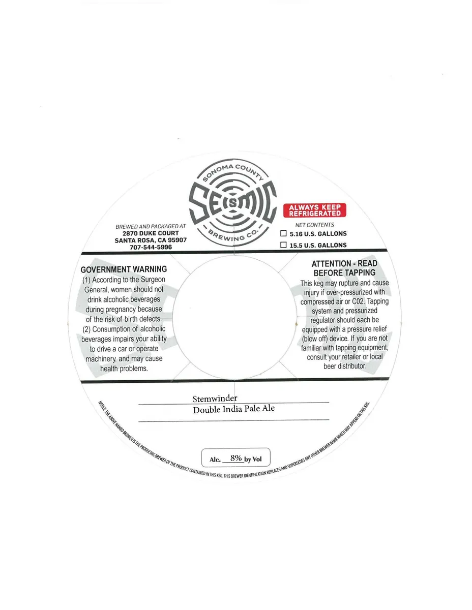 Stemwinder Double India Pale Ale label