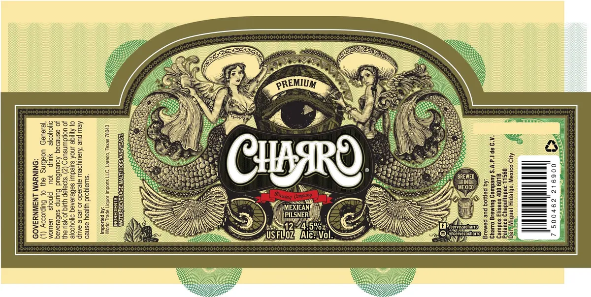 Charro Mexican Pilsner label art — CHARRO