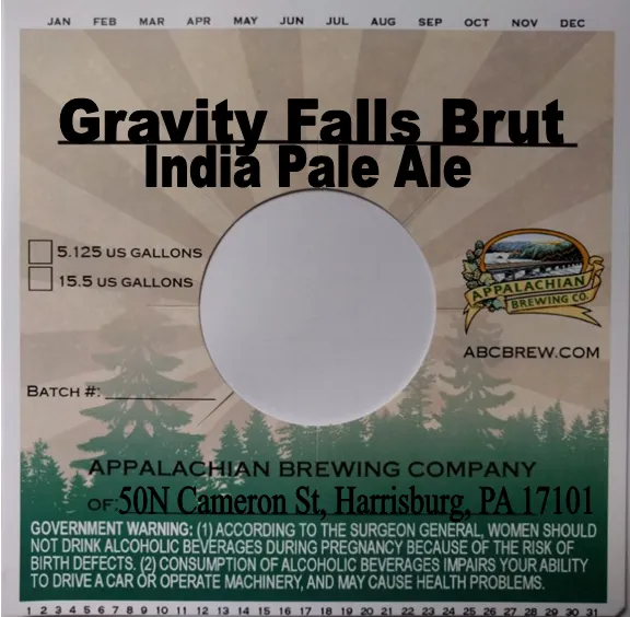 Gravity Falls Brut India Pale Ale label art — APPALACHIAN BREWING COMPANY