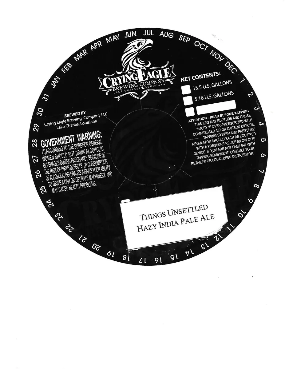 Things Unsettled Hazy India Pale Ale label