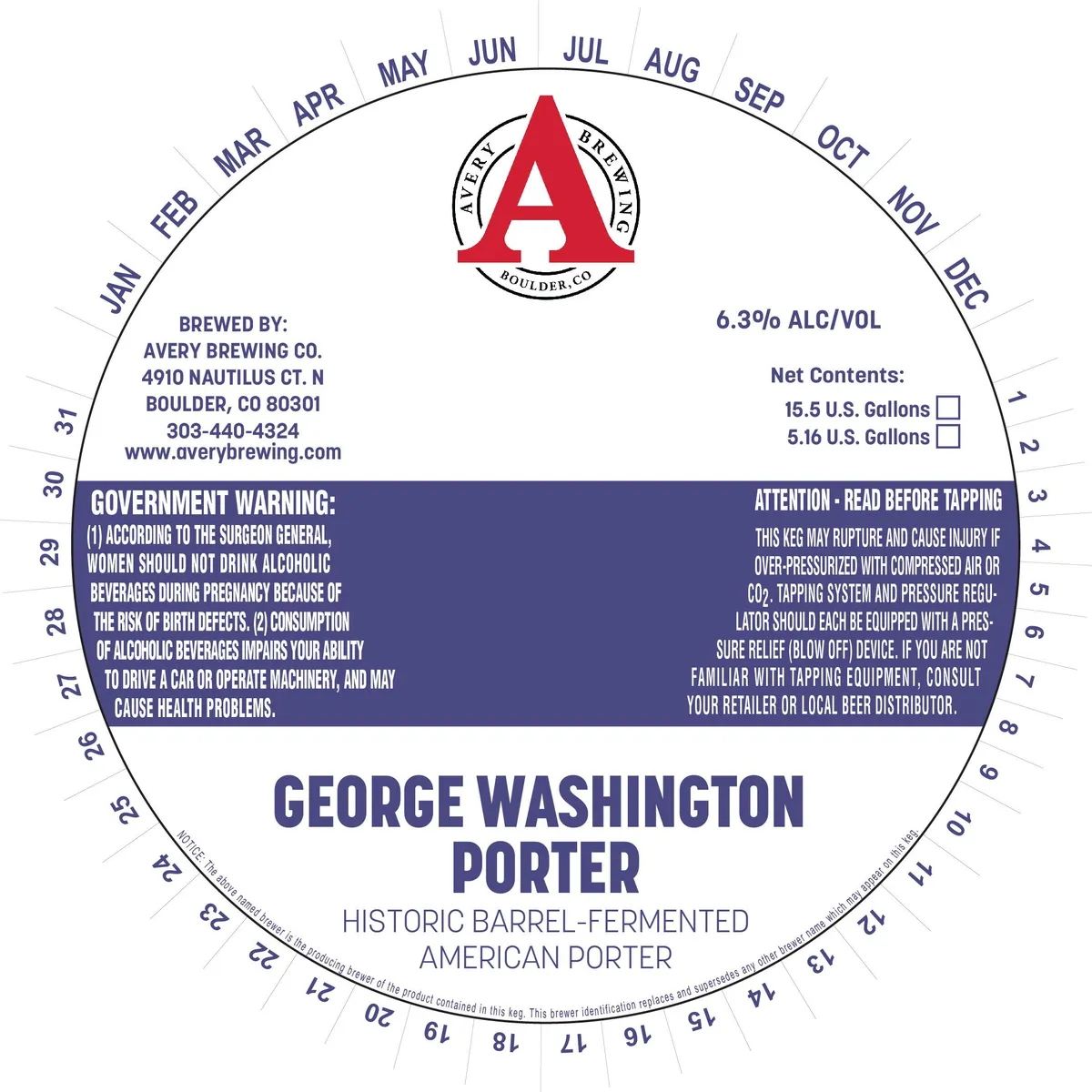 George Washington Porter label art — AVERY BREWING CO.