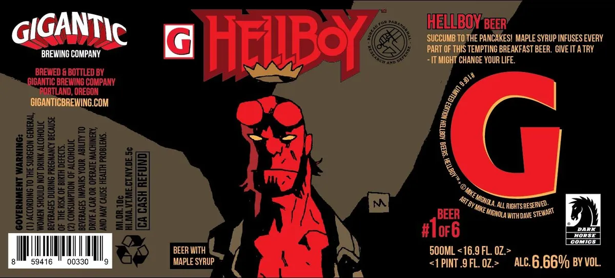 Hellboy Beer label