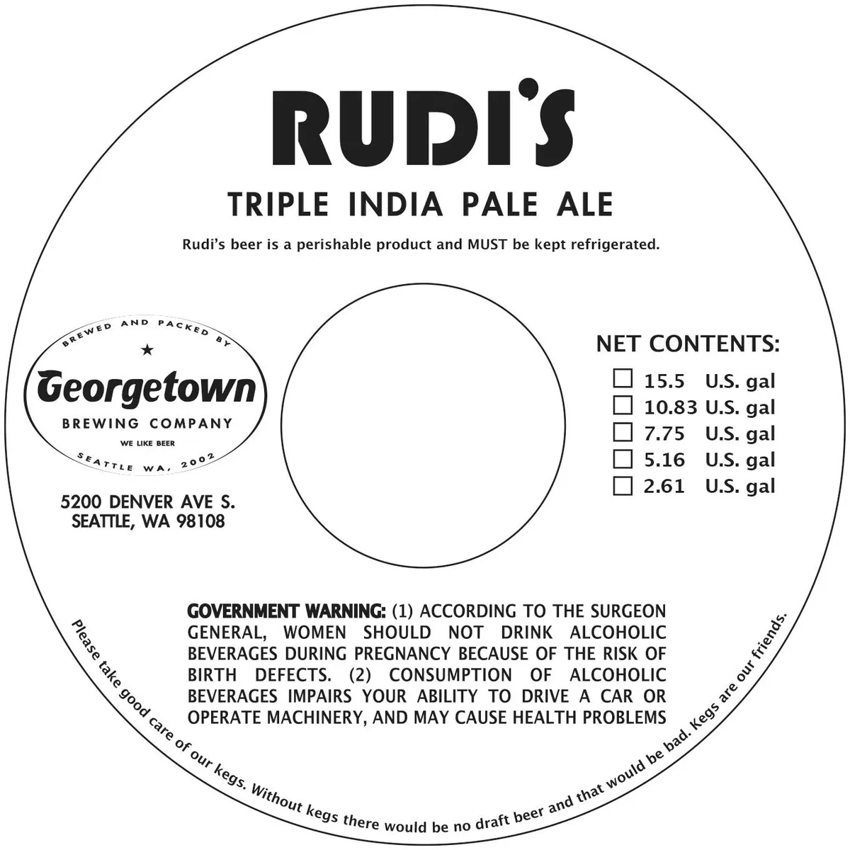 Rudi's Triple India Pale Ale label