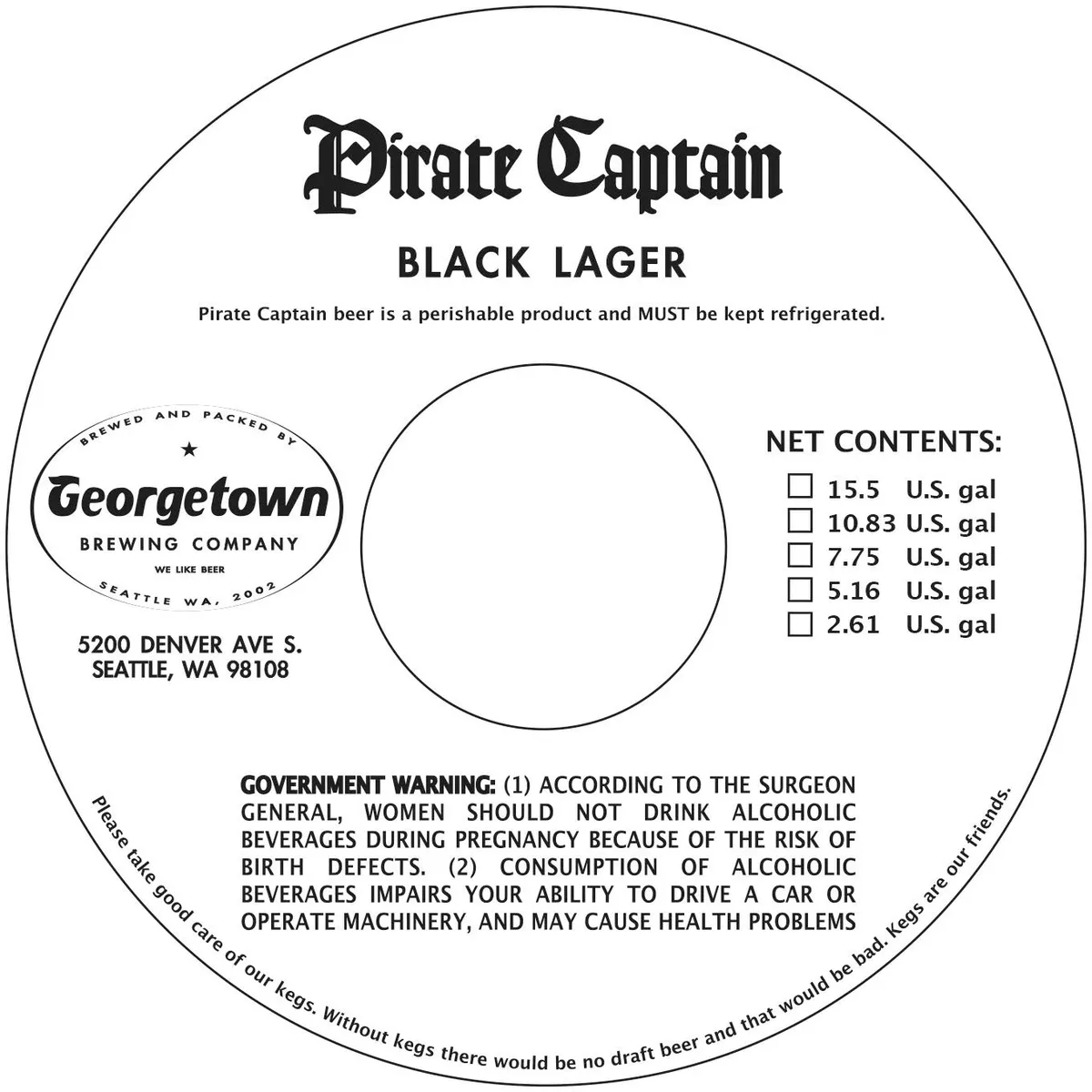 Pirate Captain Black Lager label