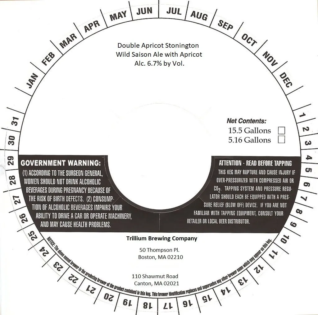 Double Apricot Stonington label