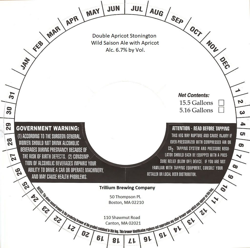 Double Apricot Stonington — full label as filed with TTB