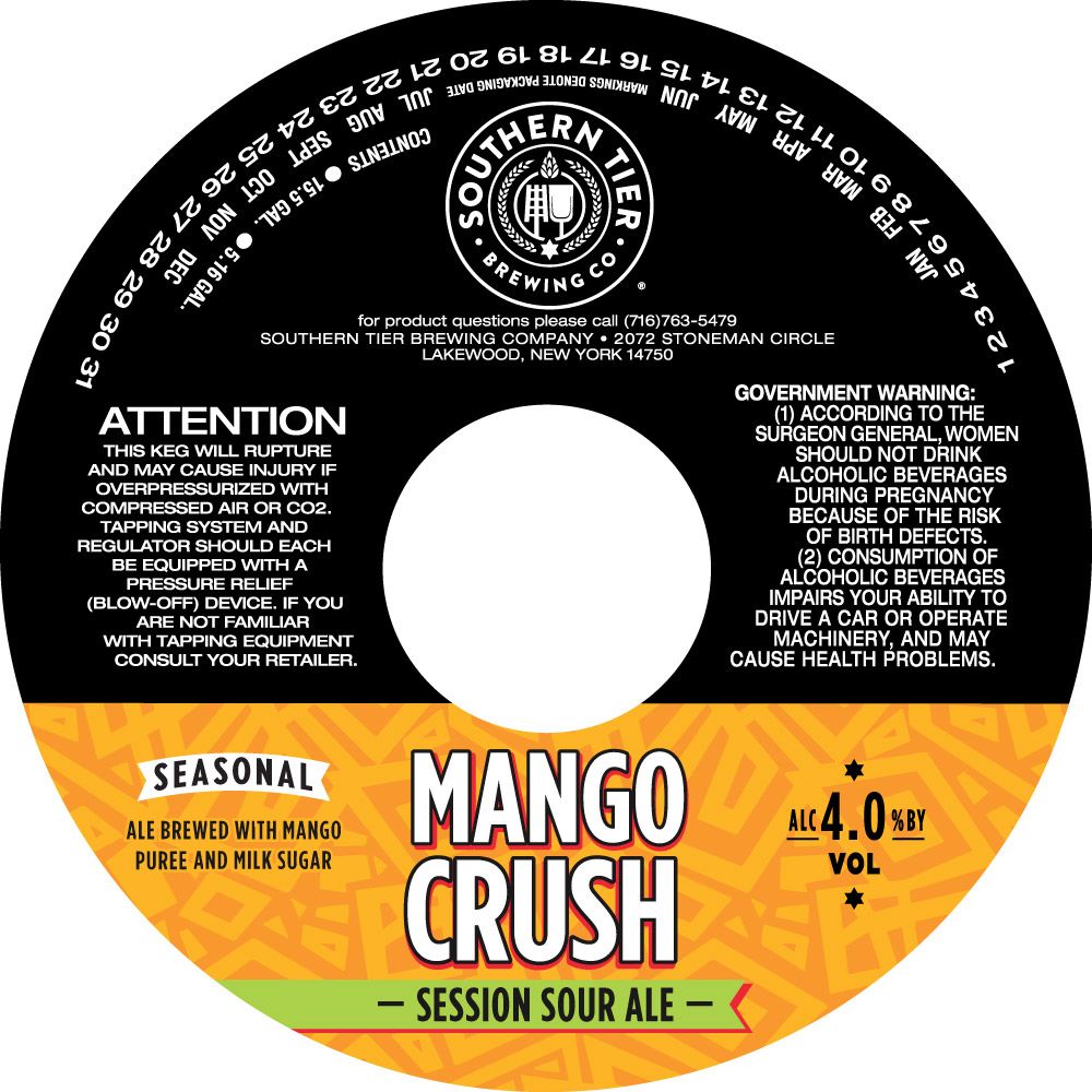 Mango Crush — full label as filed with TTB