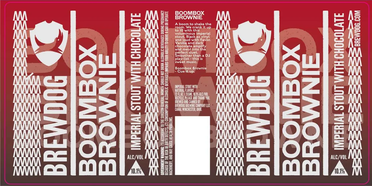Boombox Brownie label