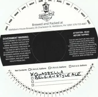 Quadzilla Belgian Style Ale label