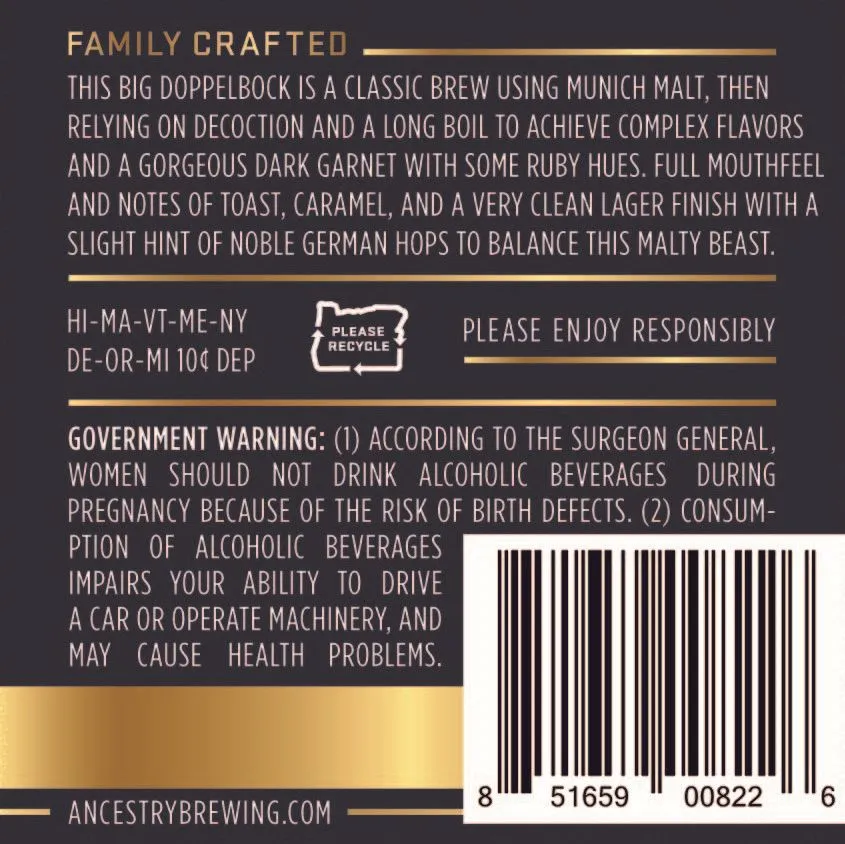 Doppelbock label art — DOPPELBOCK