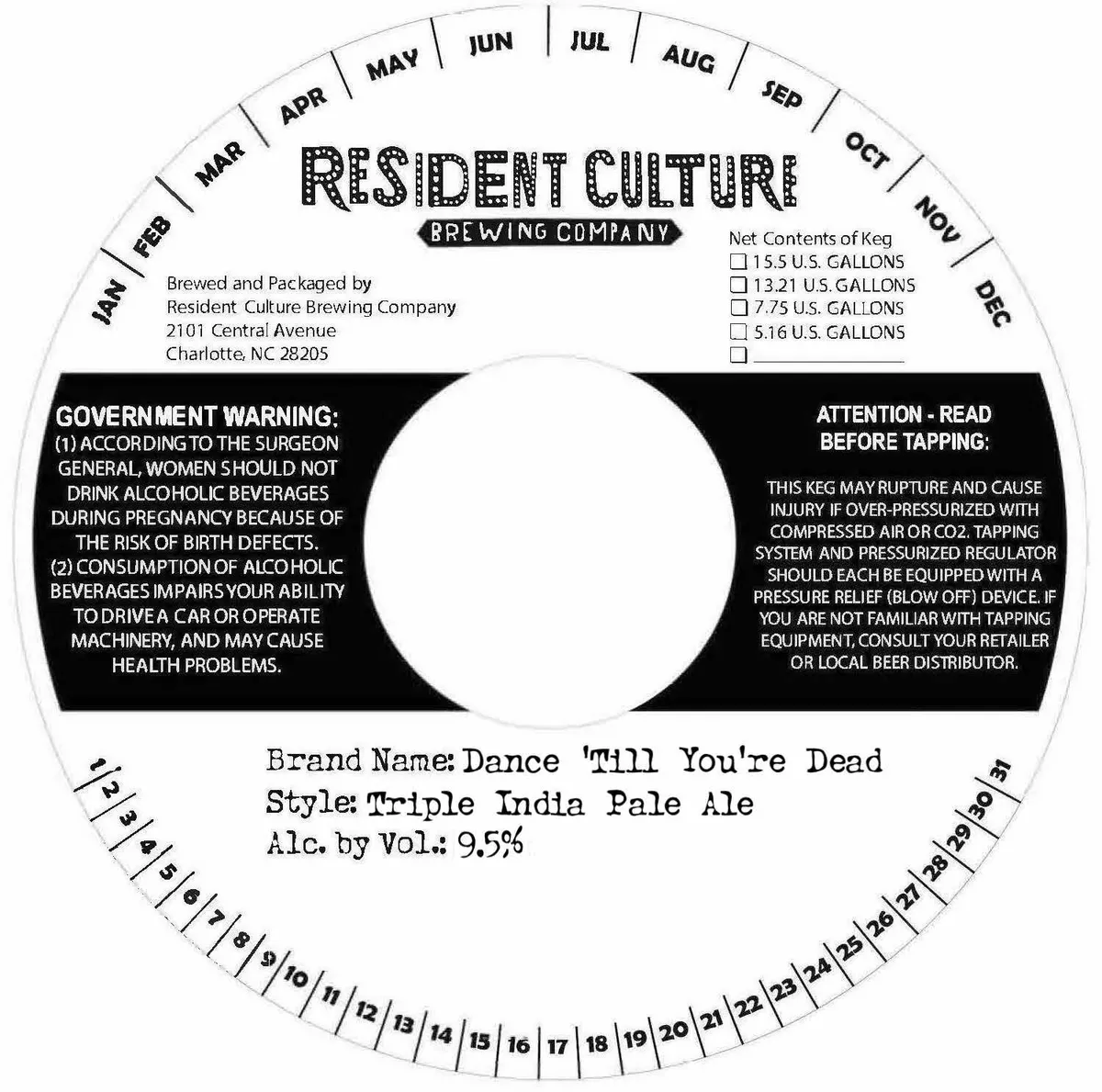 Dance 'Till You're Dead label