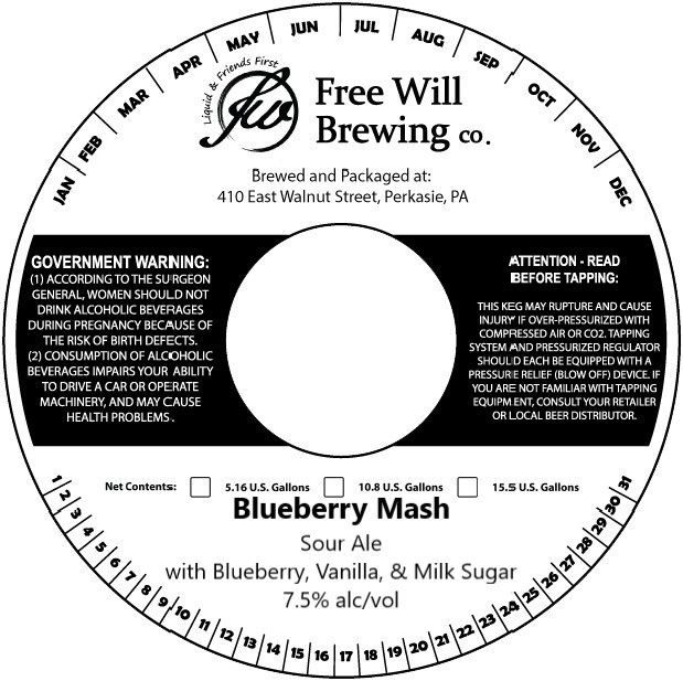 Blueberry Mash — full label as filed with TTB