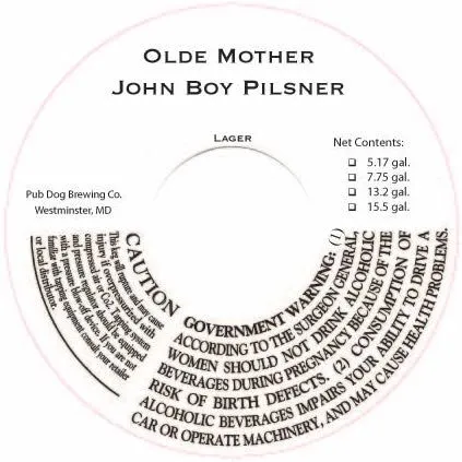 John Boy Pilsner label