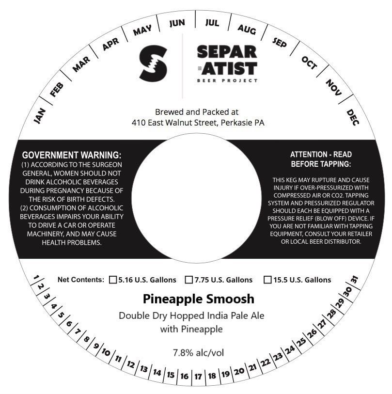 Pineapple Smoosh — full label as filed with TTB