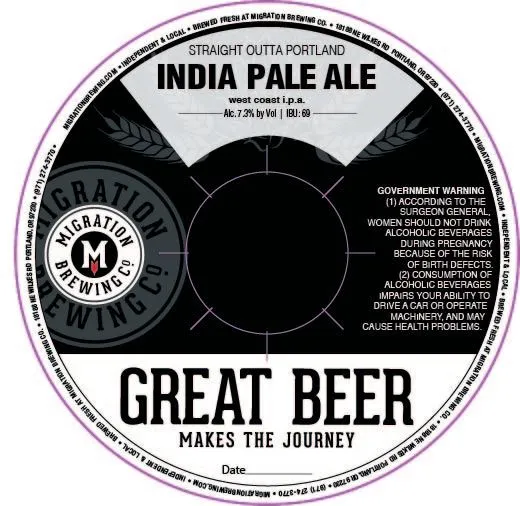 Straight Outta Portland India Pale Ale label art — STRAIGHT OUTTA PORTLAND