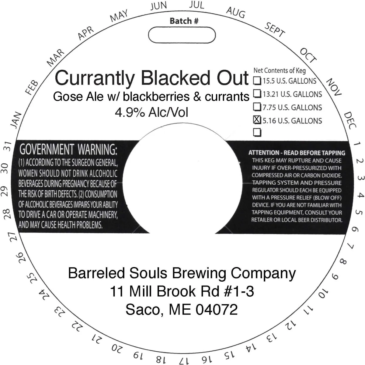 Currantly Blacked Out label