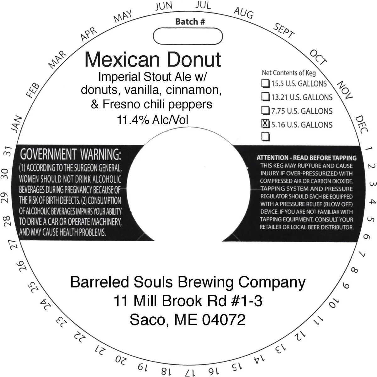 Mexican Donut label