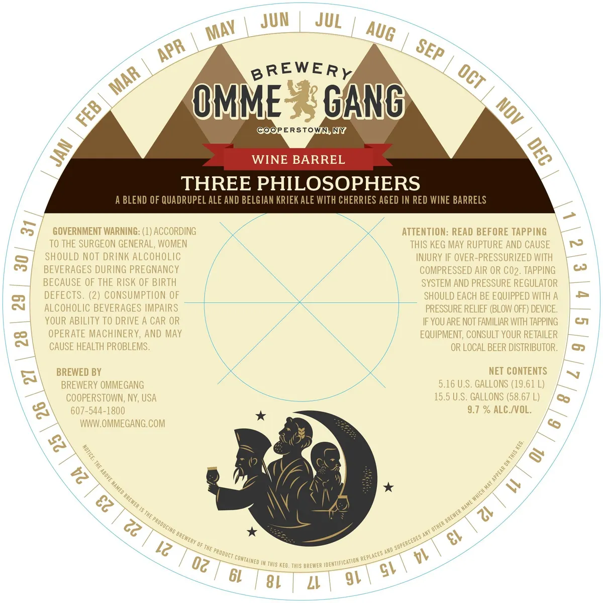 Wine Barrel Three Philosophers label art — OMMEGANG