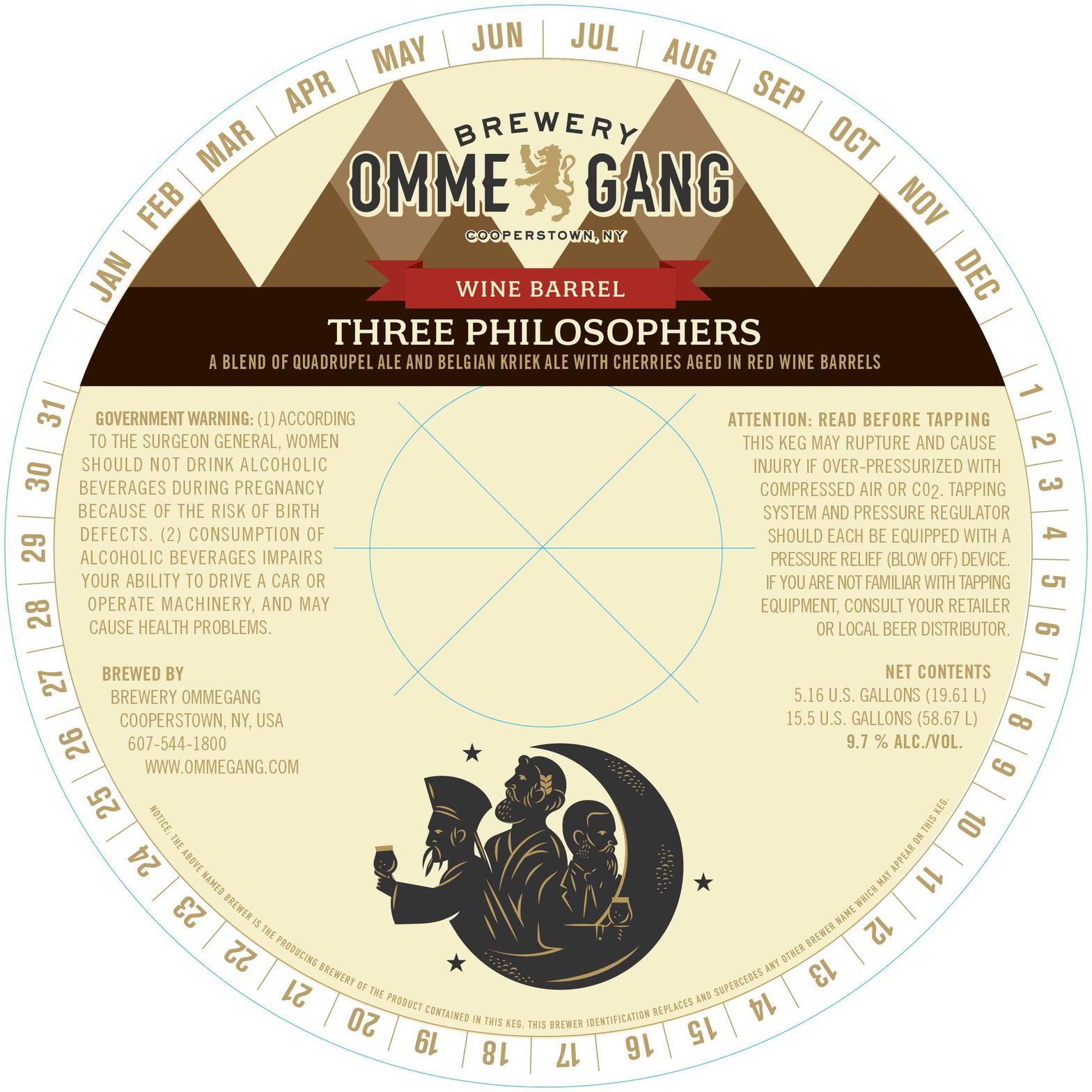 Wine Barrel Three Philosophers — full label as filed with TTB