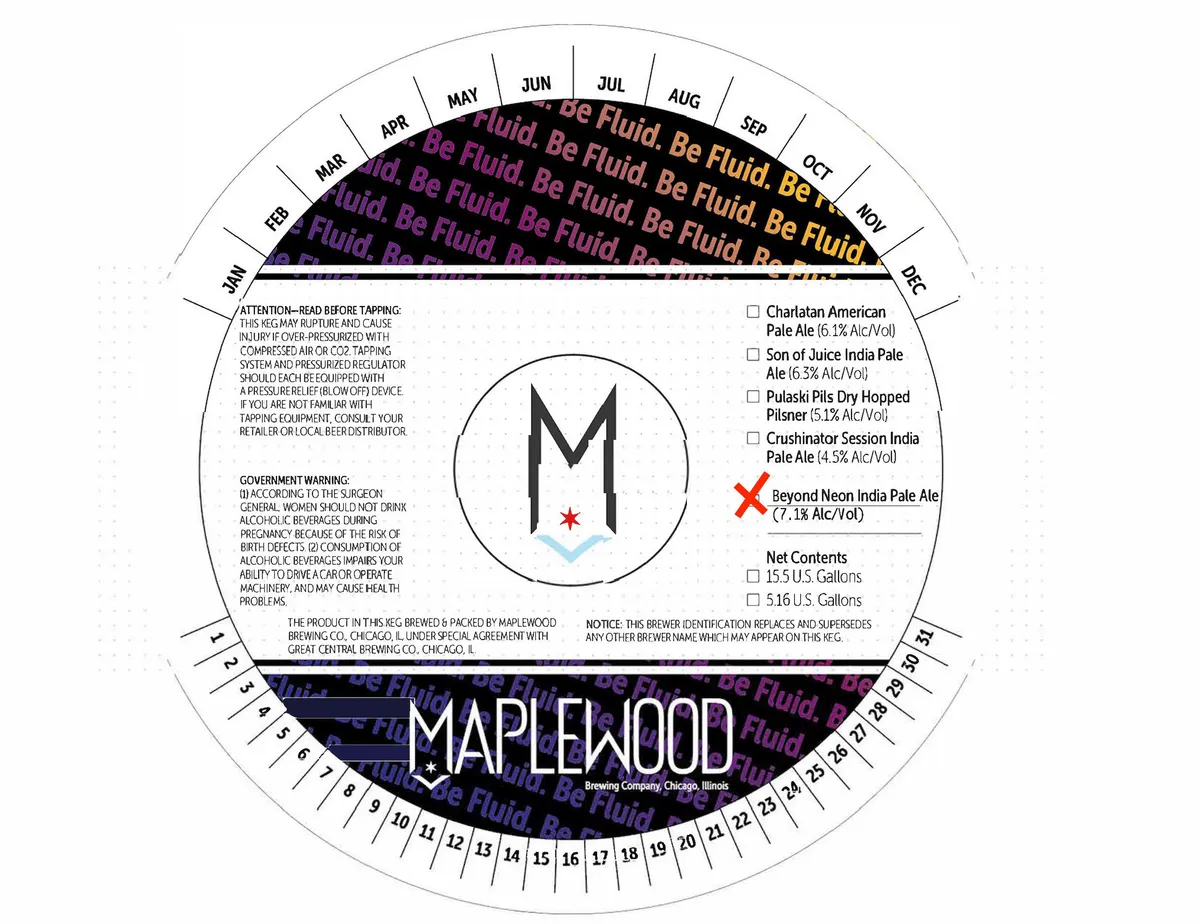 Beyond Neon India Pale Ale label art — MAPLEWOOD BREWING COMPANY