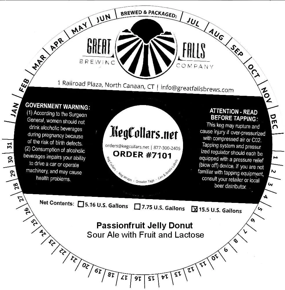 Passionfruit Jelly Donut label