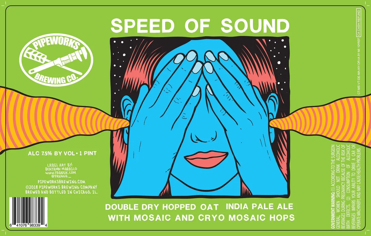 Speed of Sound label art — PIPEWORKS BREWING CO.