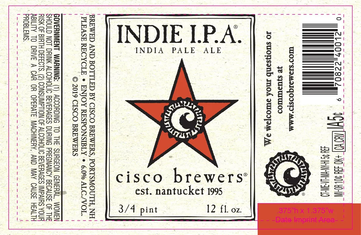 Indie I.P.A. label art — CISCO BREWERS