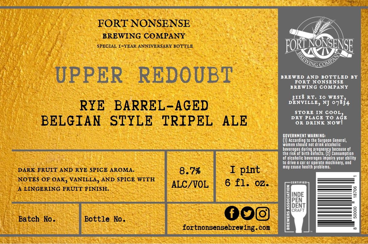 Upper Redoubt — full label as filed with TTB