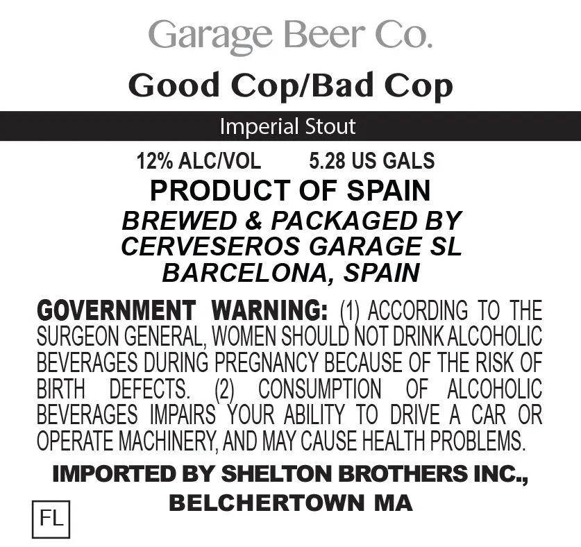 Good Cop/Bad Cop label art — GARAGE BREWING CO.