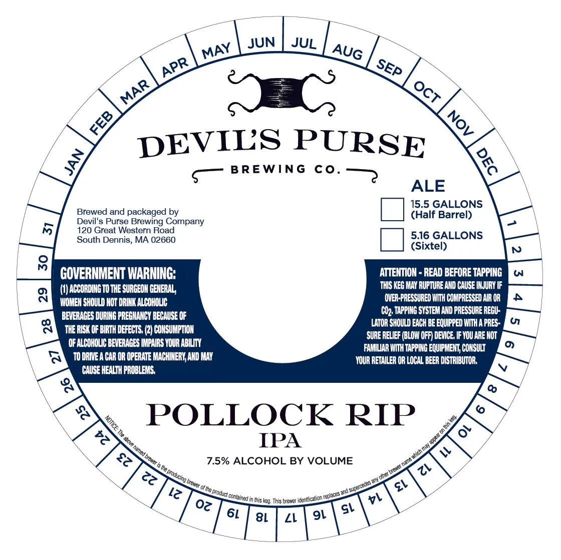 Pollock Rip IPA label art — POLLOCK RIP IPA