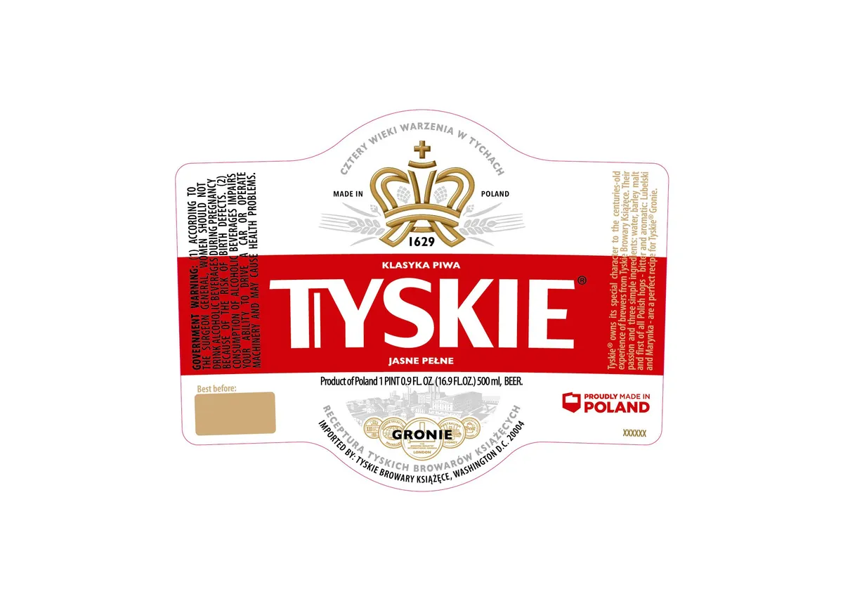 Tyskie Gronie label art — TYSKIE