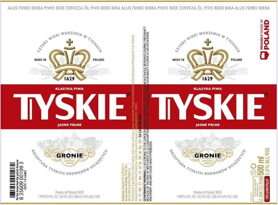 Tyskie Klasyka Piwa Jasne Pełne label