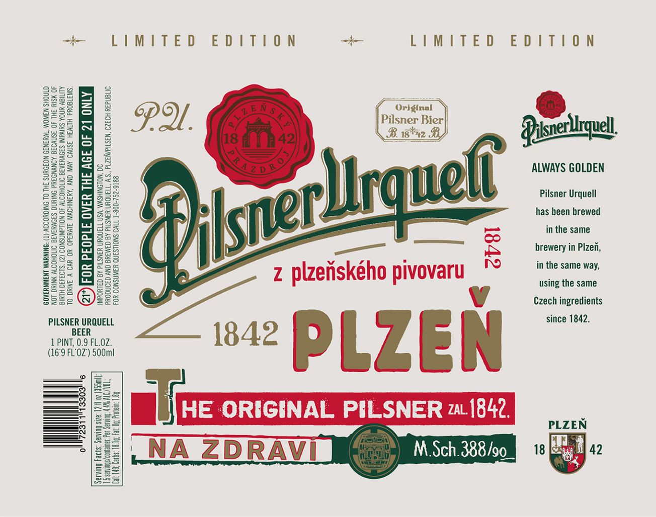 Pilsner Urquell — full label as filed with TTB