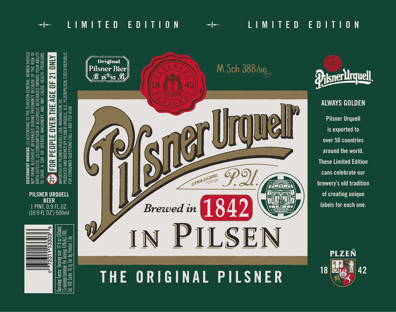 Pilsner Urquell — full label as filed with TTB