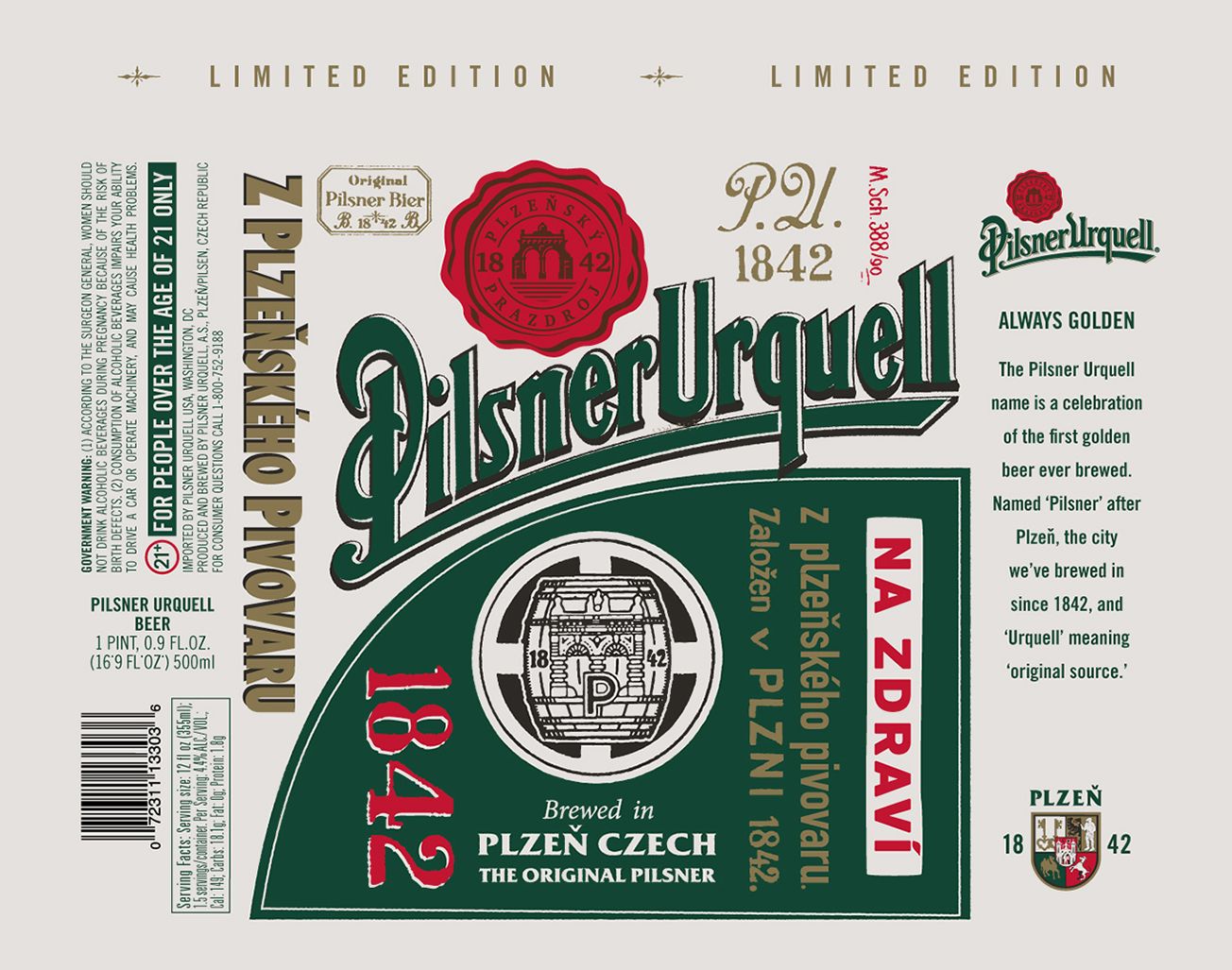 Pilsner Urquell — full label as filed with TTB