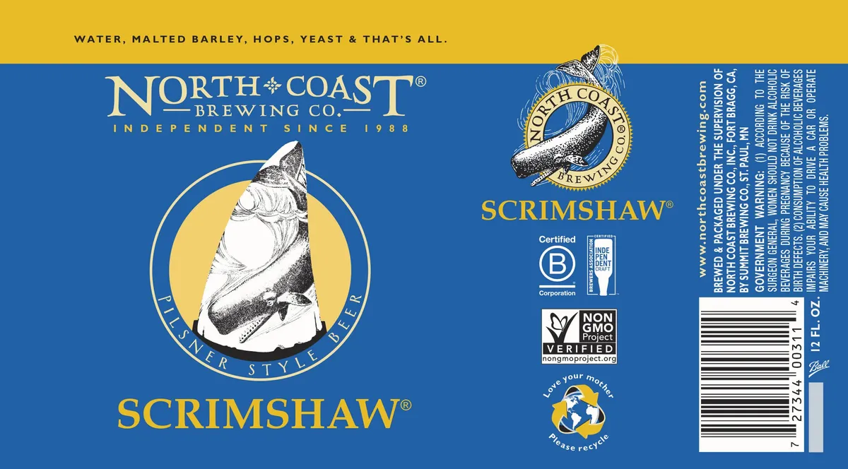 Scrimshaw label art — NORTH COAST BREWING CO.