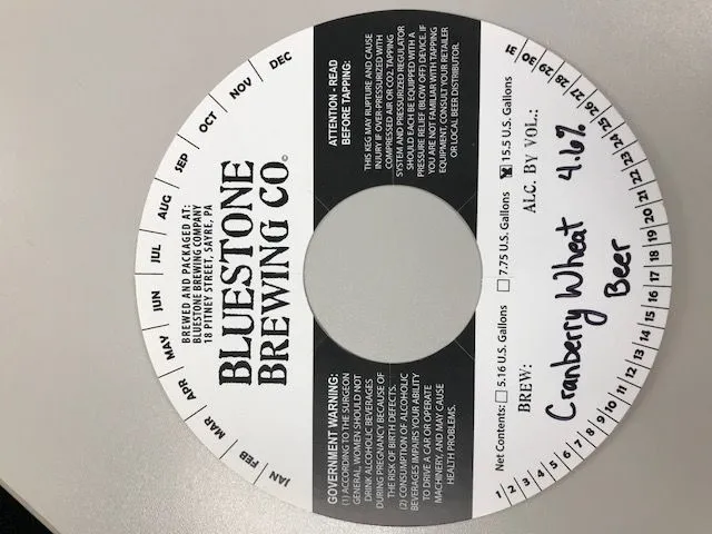 Cranberry Wheat Beer label