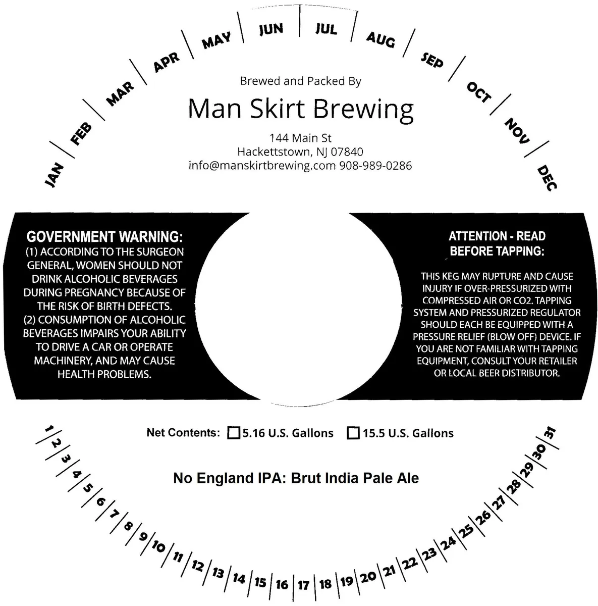 No England IPA: Brut India Pale Ale label art — NO ENGLAND IPA