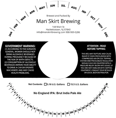 No England IPA: Brut India Pale Ale label