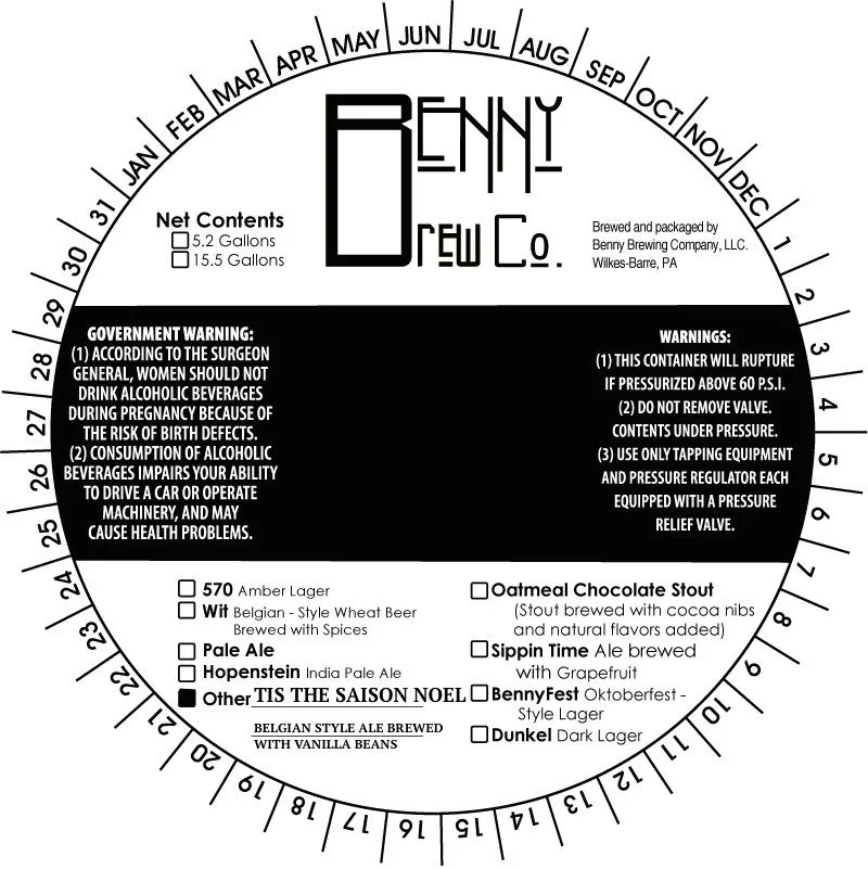 Tis The Season Noel label
