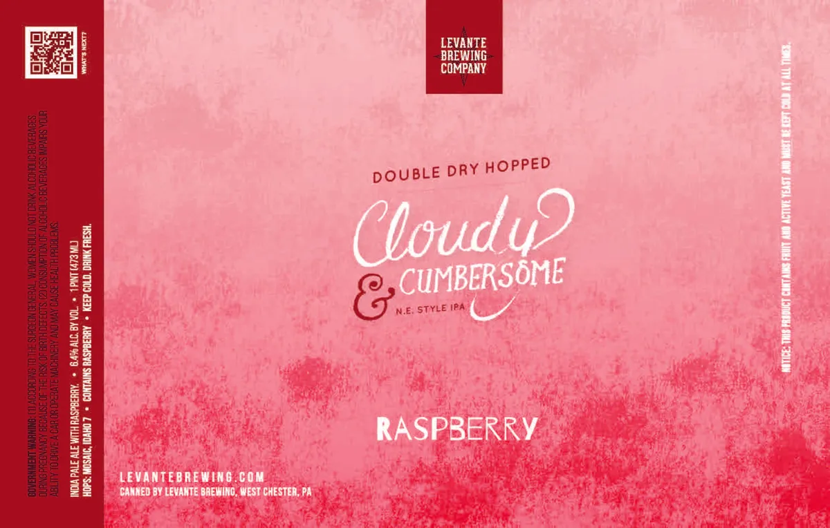 Cloudy & Cumbersome Raspberry label