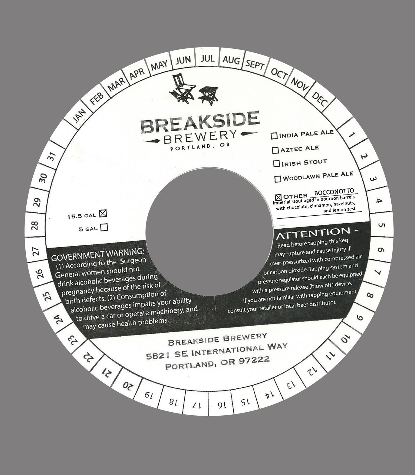 Bocconotto — full label as filed with TTB