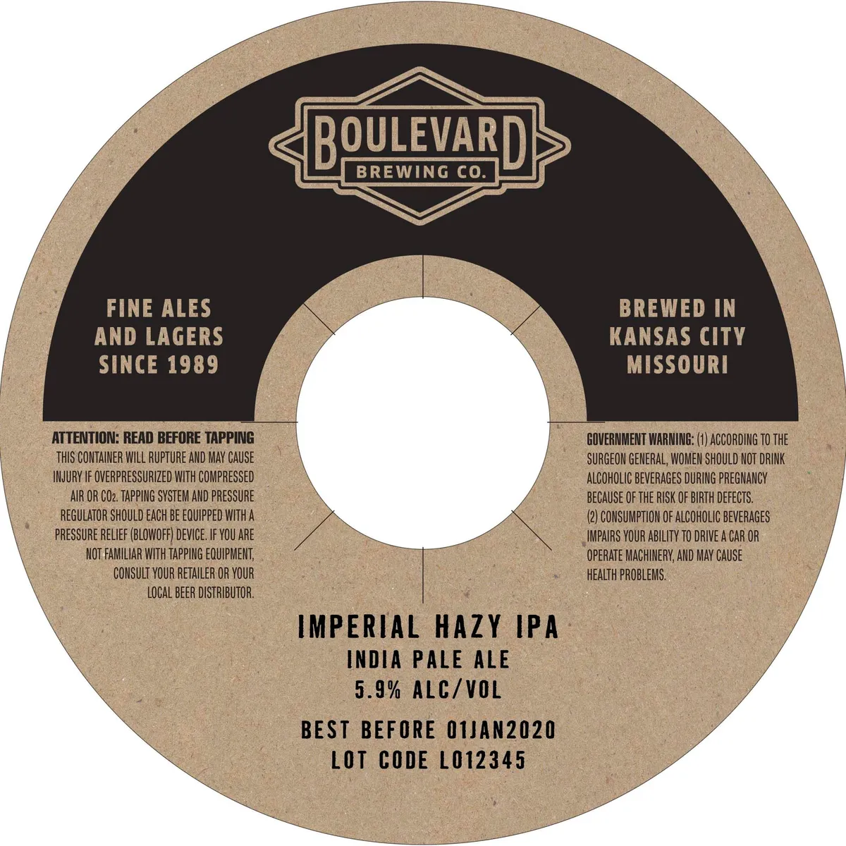 Imperial Hazy IPA label art — BOULEVARD