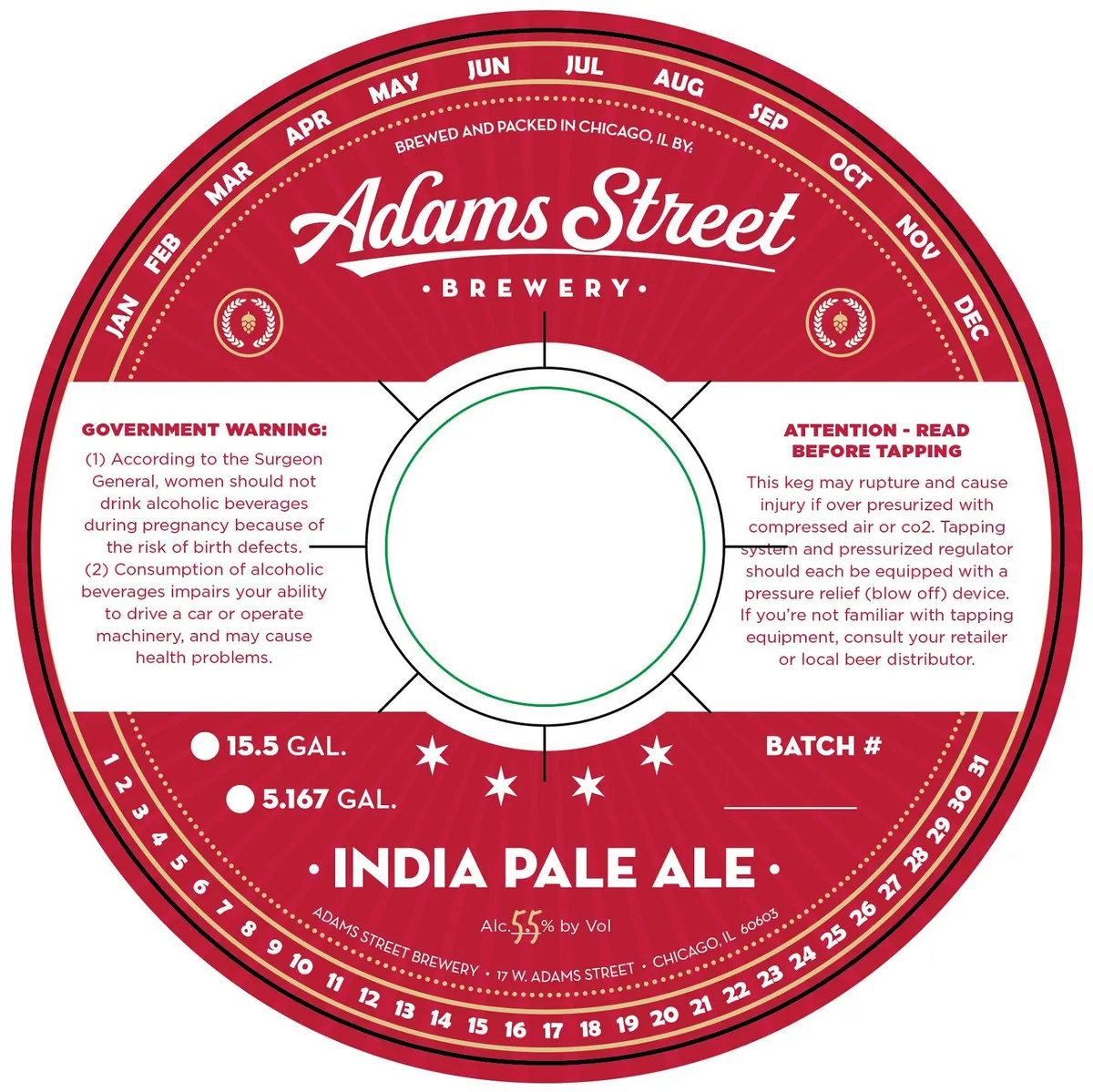 India Pale Ale label art — ADAMS STREET BREWERY