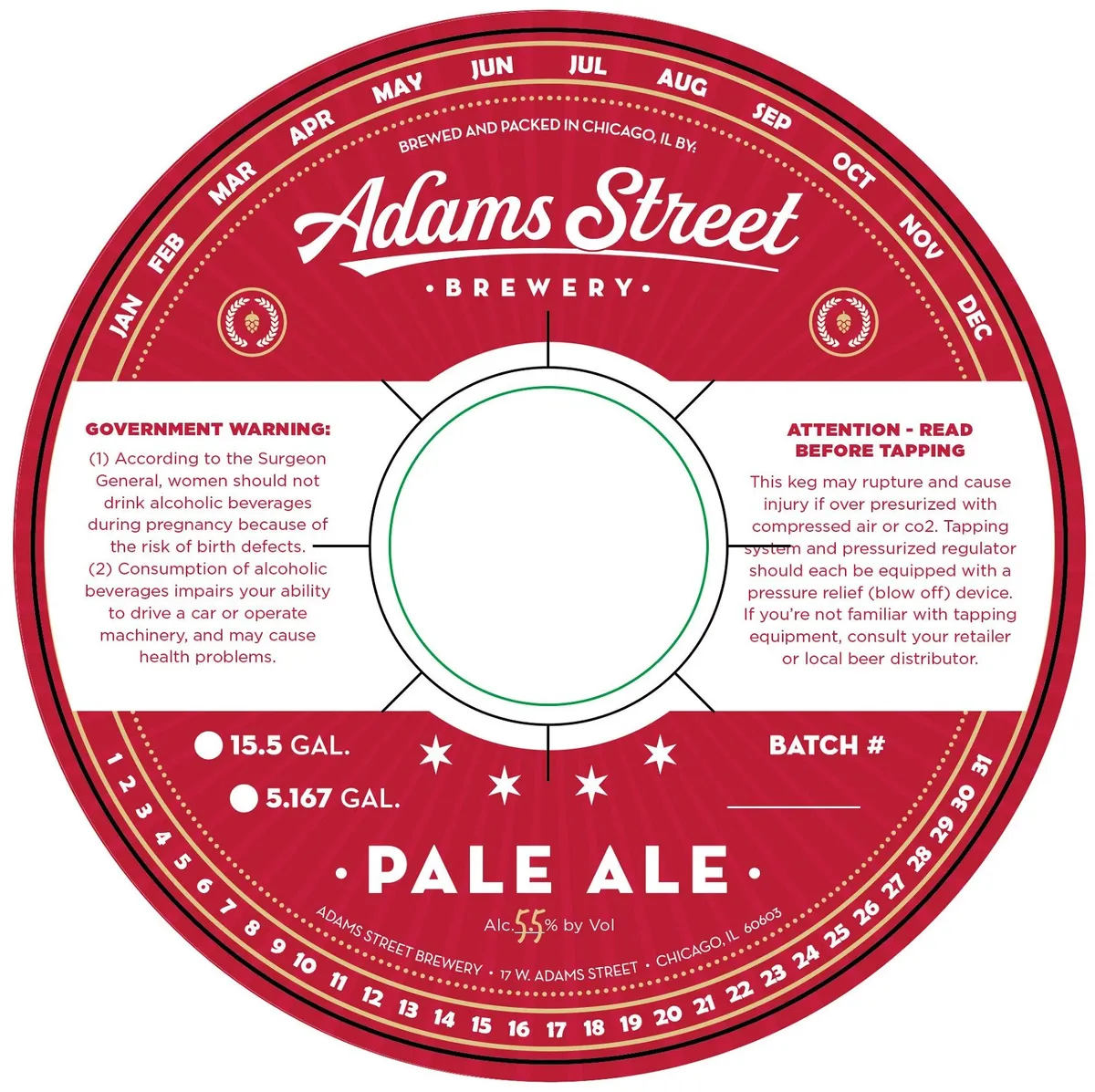 Pale Ale label art — ADAMS STREET BREWERY